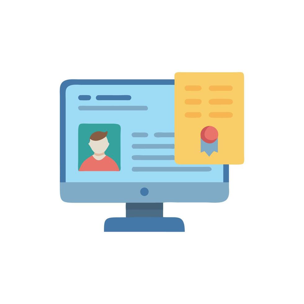 Online certification and education graphic element concept illustration vector