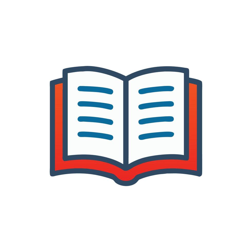 Open book illustration in flat design, on White Background vector