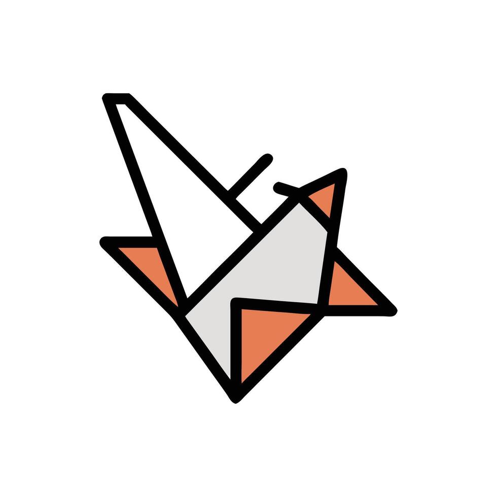 Abstract origami fox geometric design in flat style vector