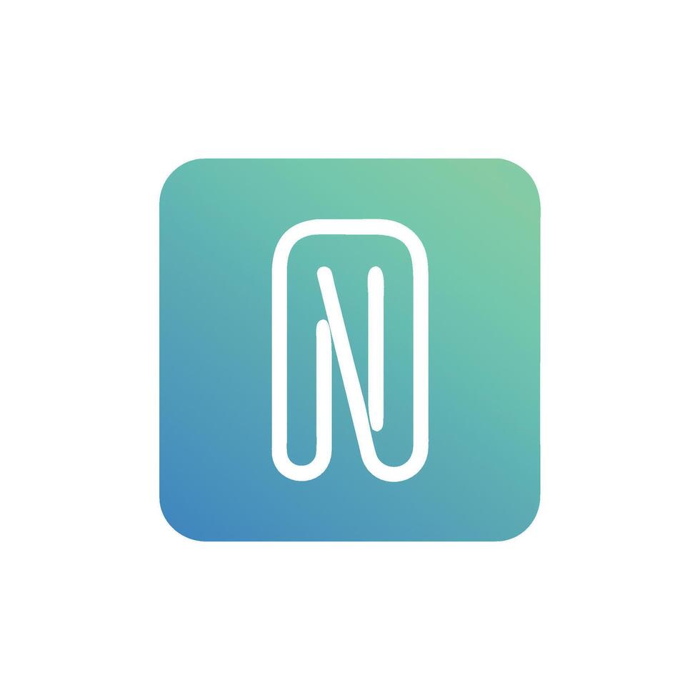 Abstract N icon with rounded square and smooth gradient vector