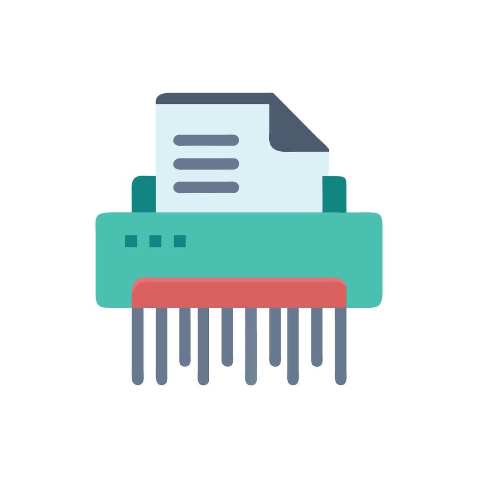 Paper shredder on White Background with document shredding concept vector