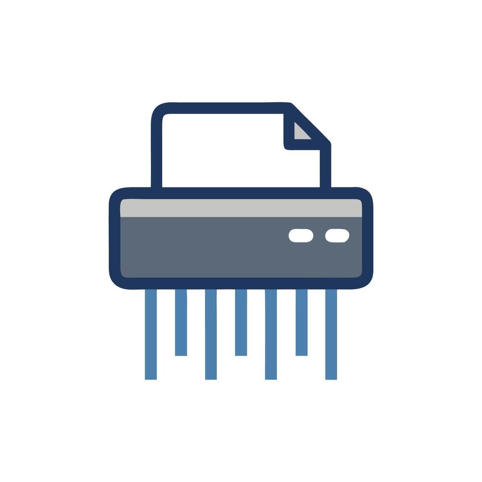 Paper shredder flat icon for document security concept vector