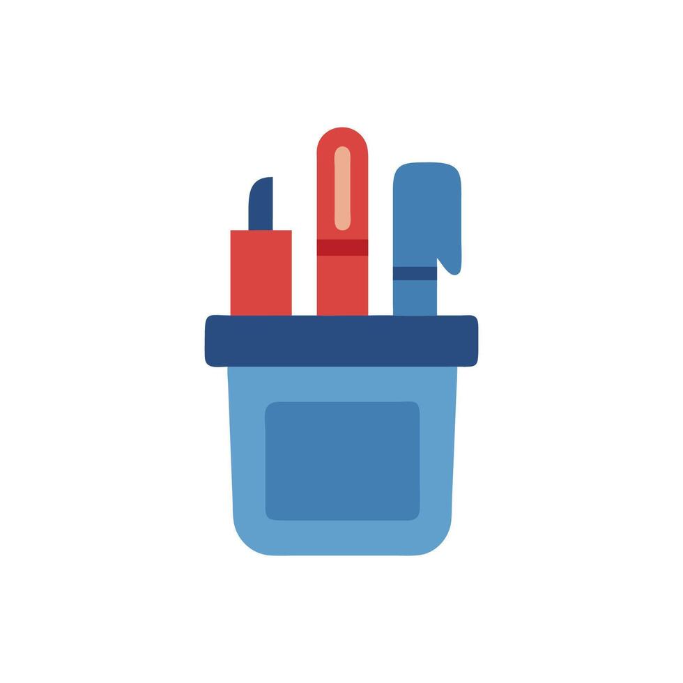 Flat graphic icon of pencils in a holder vector