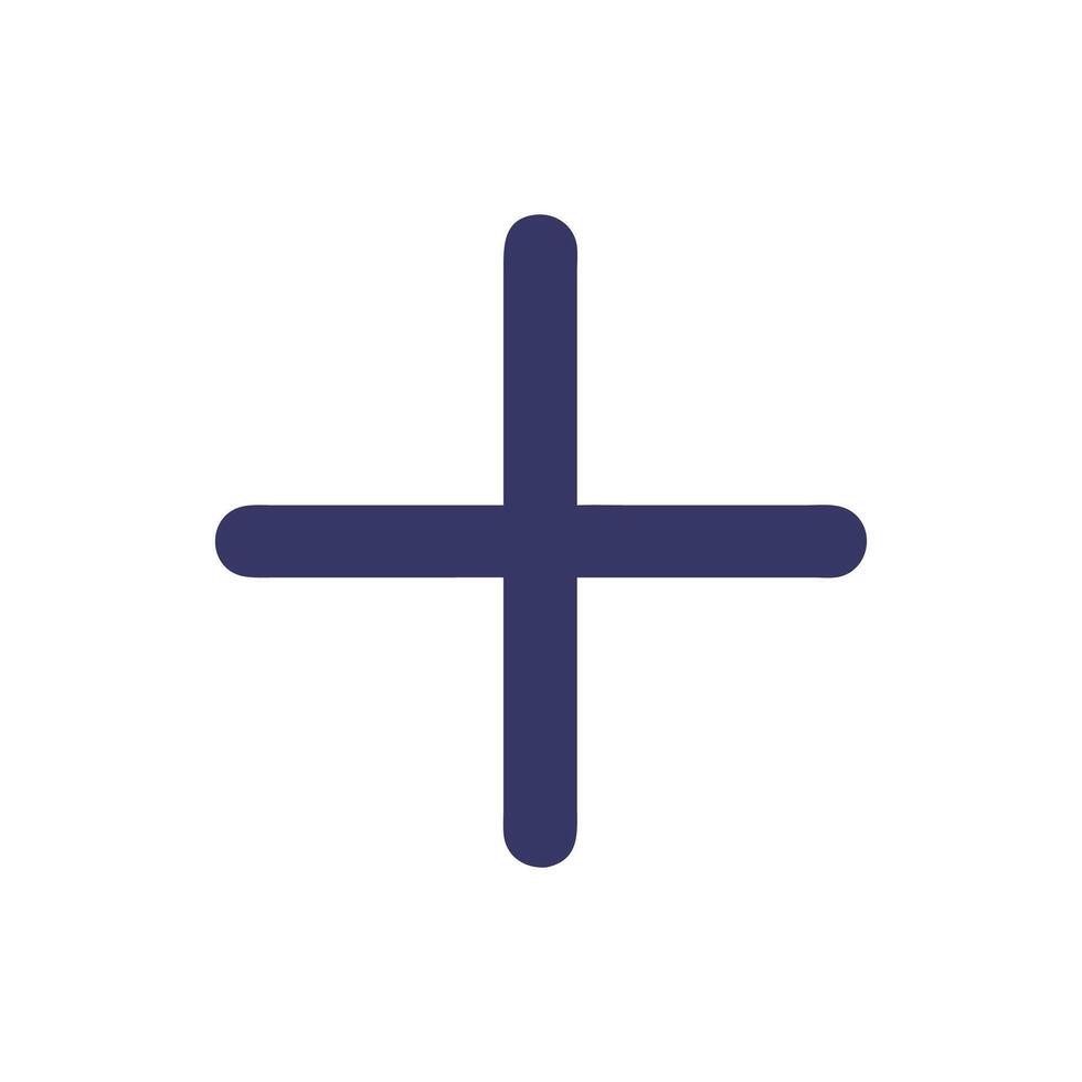 Plus sign graphic element with rounded edges on White vector
