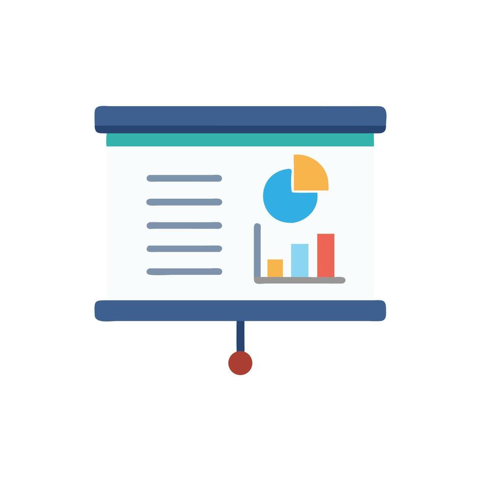 Presentation board showing charts and data information diagram vector