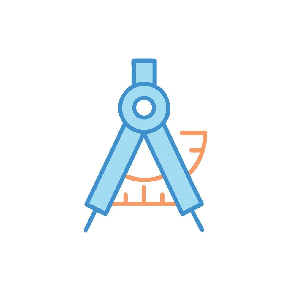Stylized compass illustration on White Background for architectural design vector