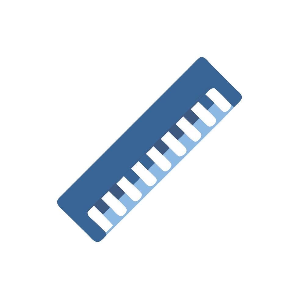 Simple flat design of blue harmonica on White Background vector