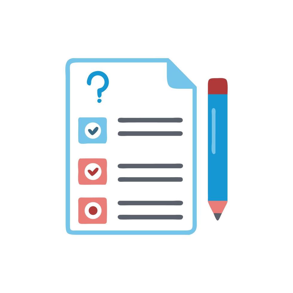 Checklist with pencil icon illustration on White Background vector