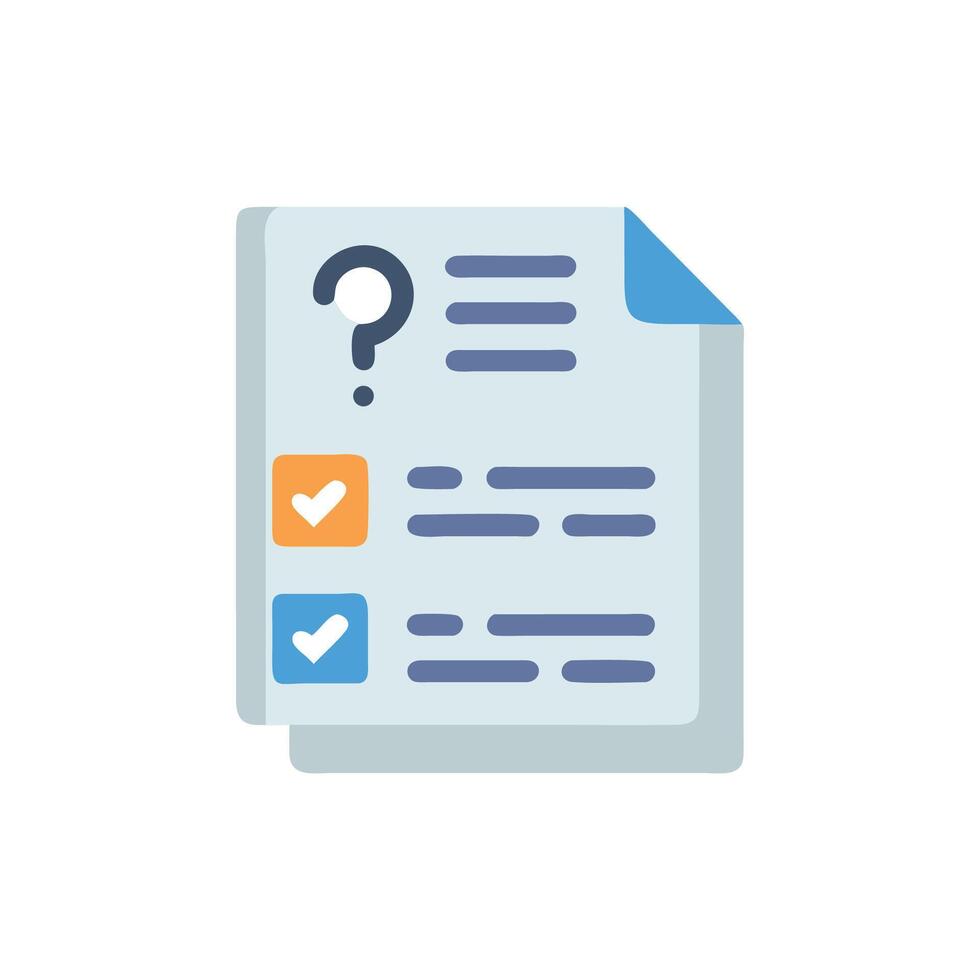 Checklist form with question mark icon graphic vector