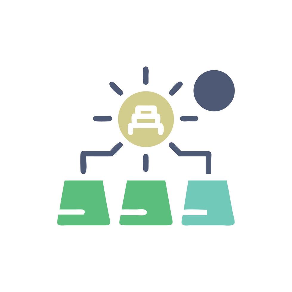 descentralizado autónomo organización icono con blockchain y nodos conexión vector