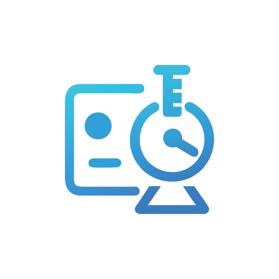 Technology dashboard with clock icon on a White Background vector