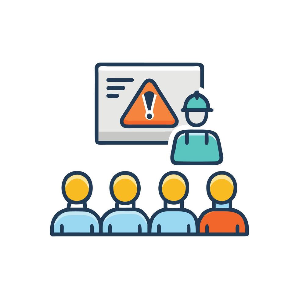 Safety training session illustration with group of employees present vector