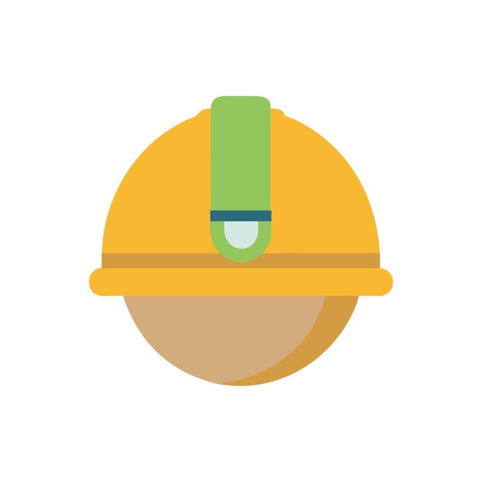 Stylized Construction Helmet Icon in Flat Design Illustration vector