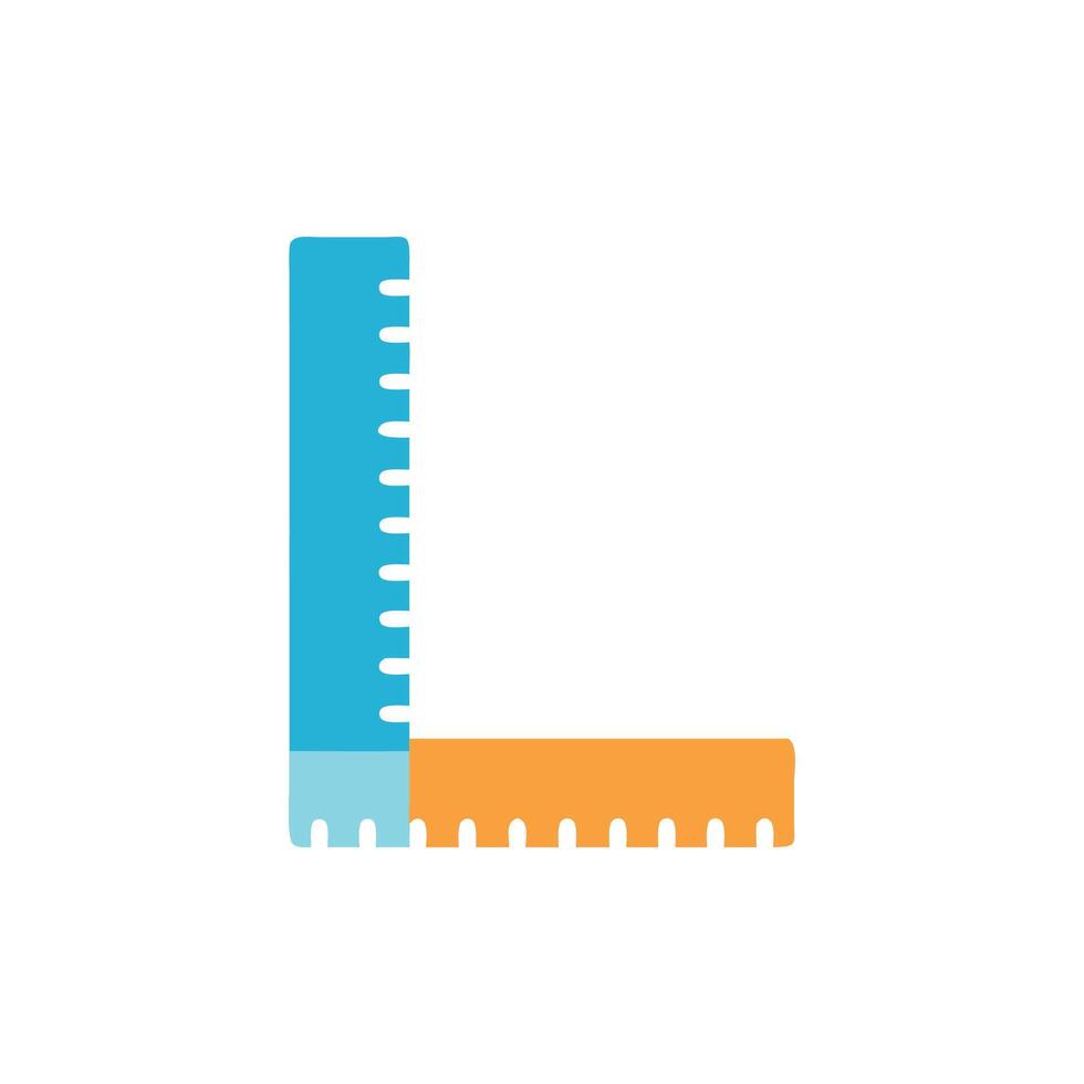 Turquoise and Orange Angle Ruler on White Background Illustration vector