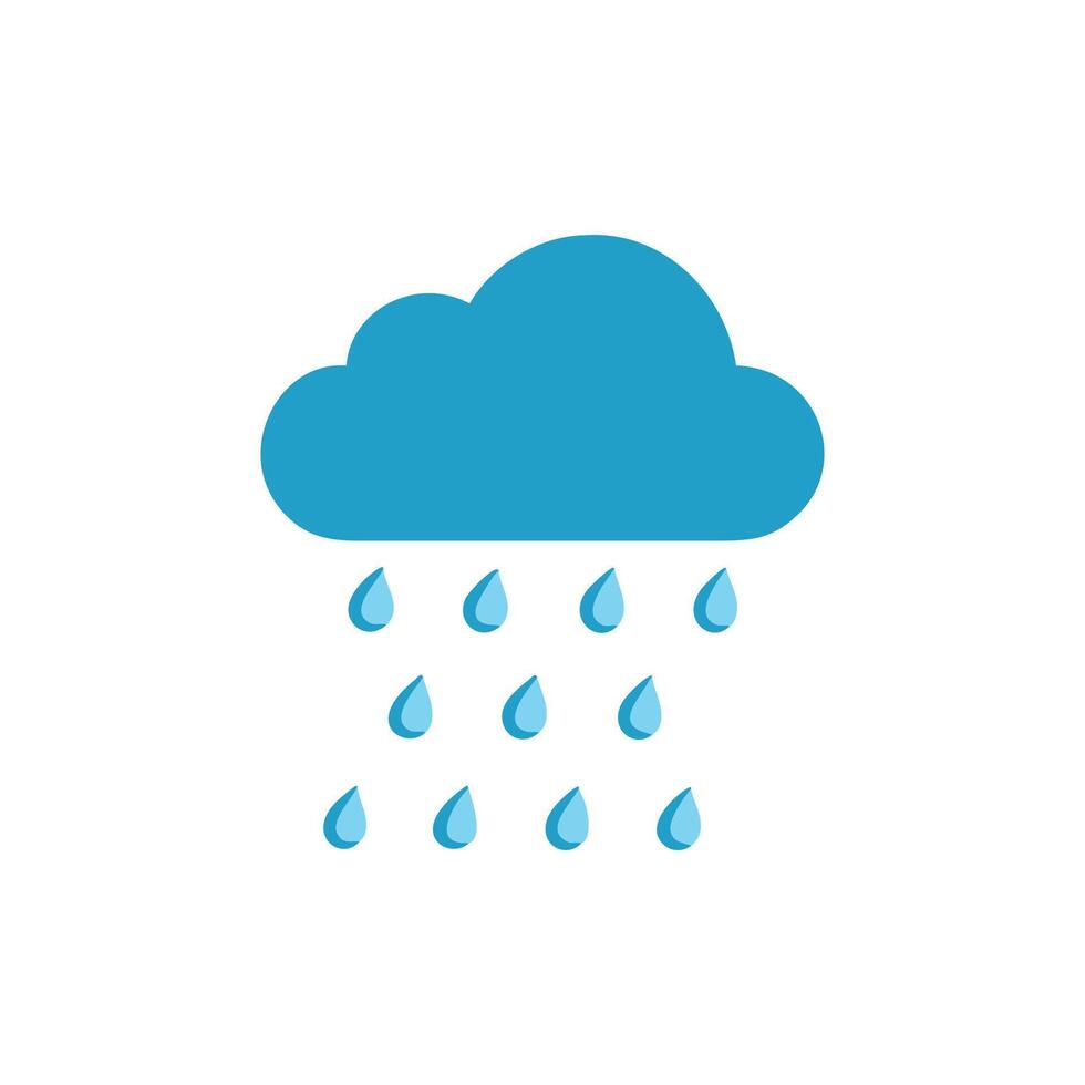 Cartoon cloud with falling raindrops against black backdrop image vector
