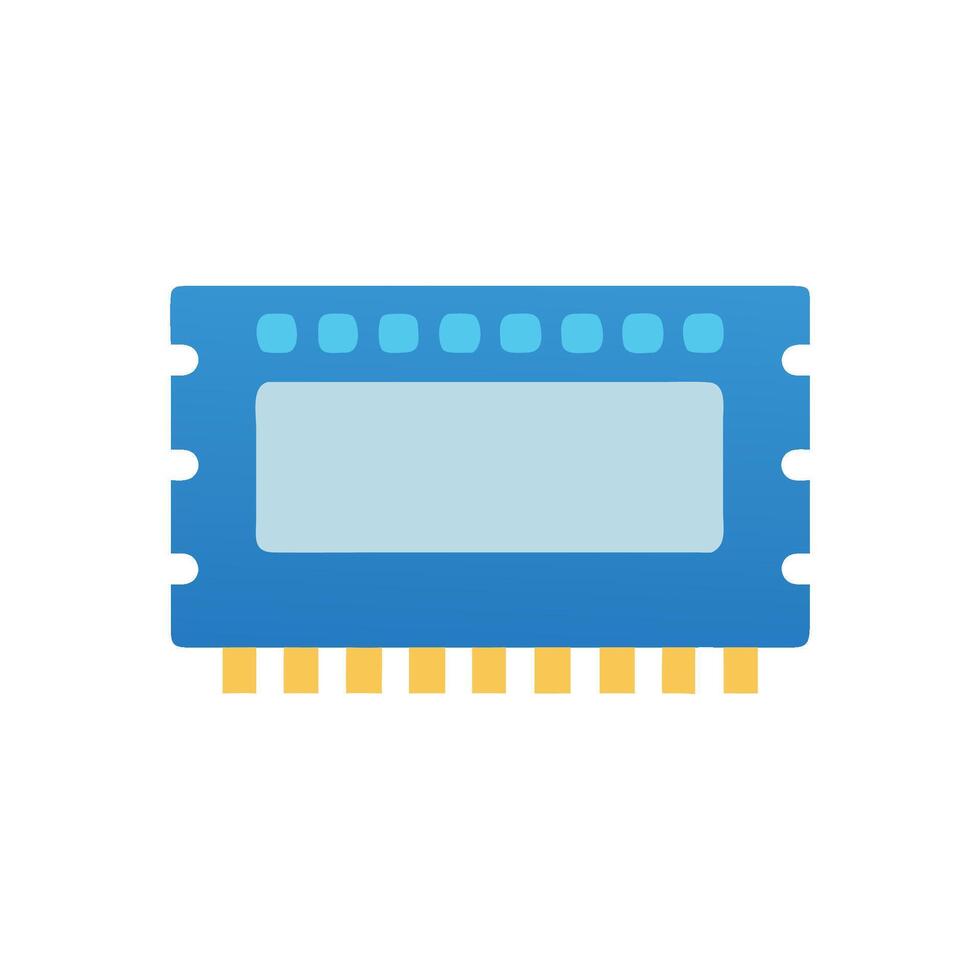 Stylized RAM Memory Module Graphic for Technology Illustrations vector
