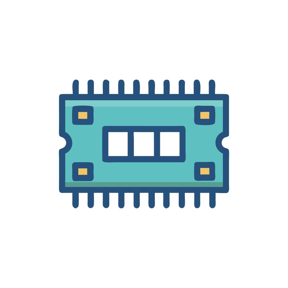Stylized teal and navy chip on a White Background vector