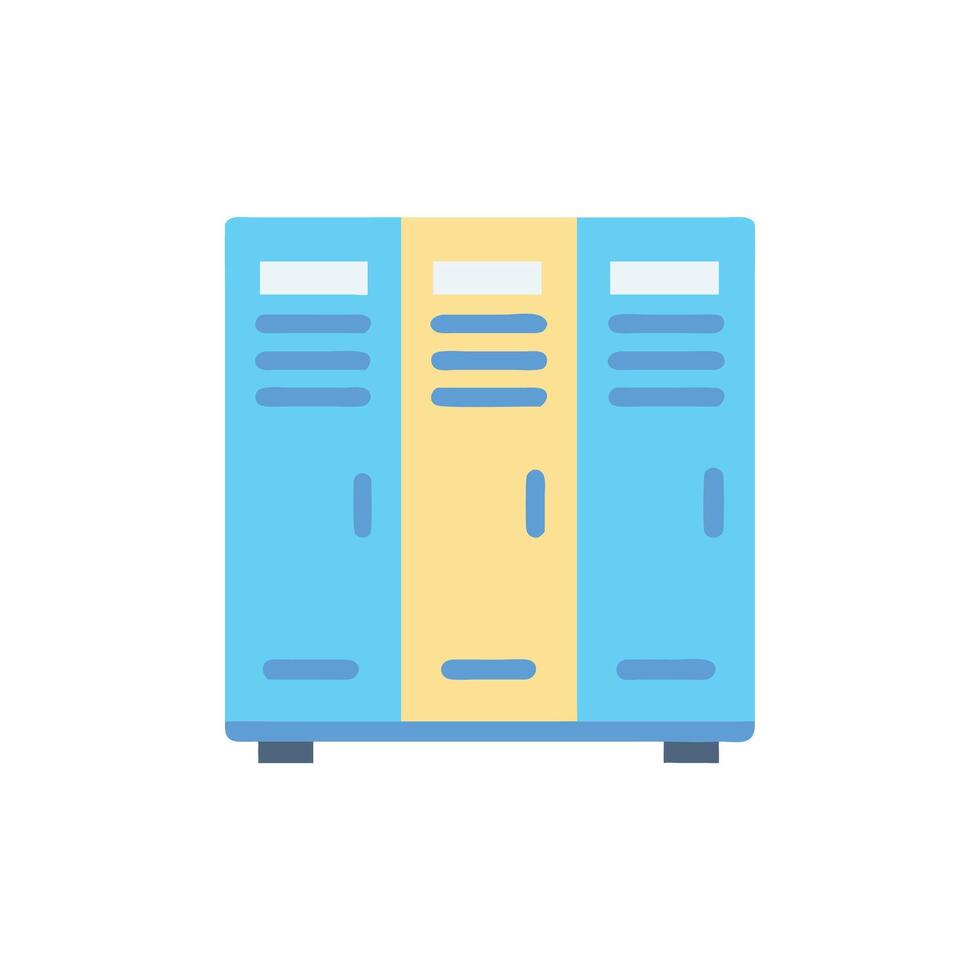 Illustration of three door locker for schools or gyms vector