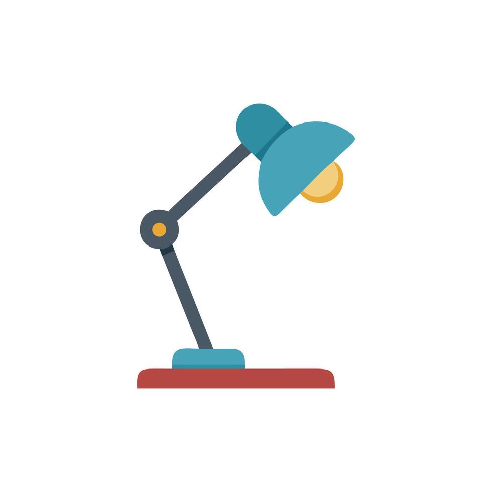 Stylized desk lamp icon with warm light on White vector