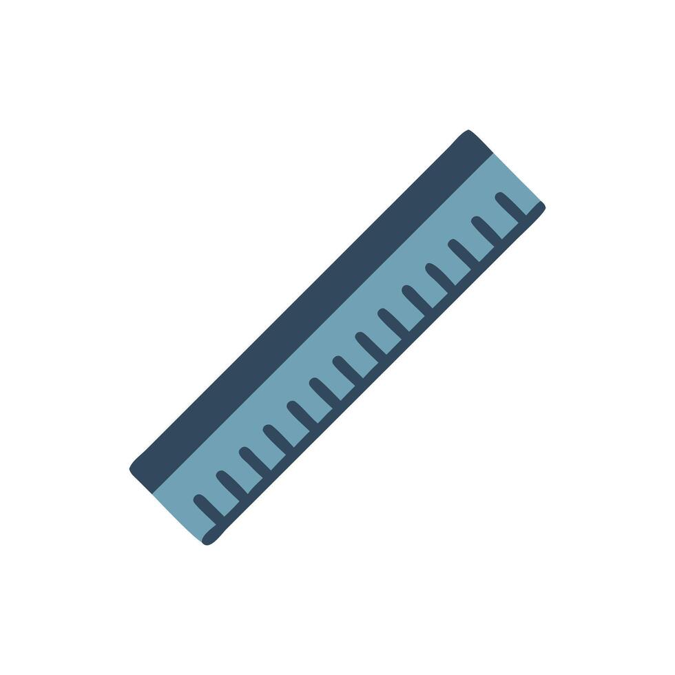 Illustration of a flat blue ruler on a White Background vector