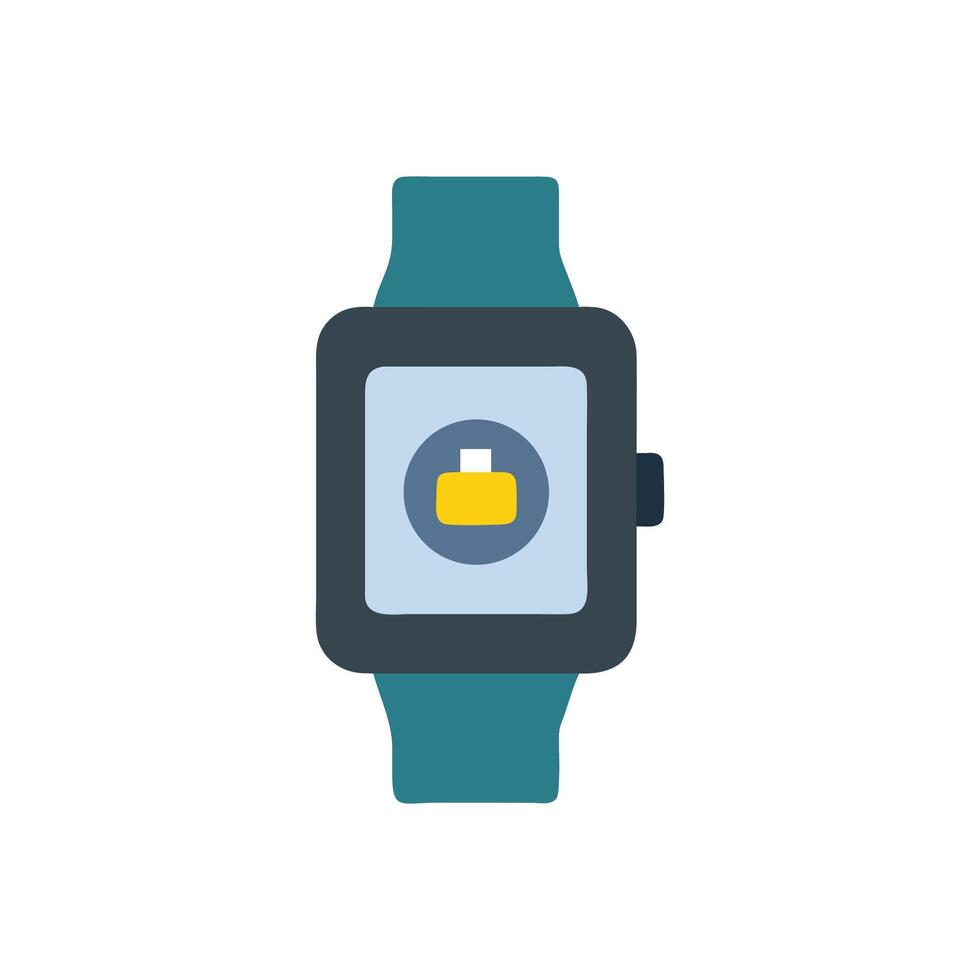 Smart watch with suitcase icon on screen display vector