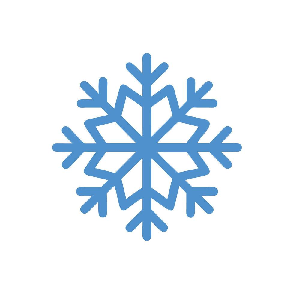 Stylized blue snowflake on White Background illustration for winter vector