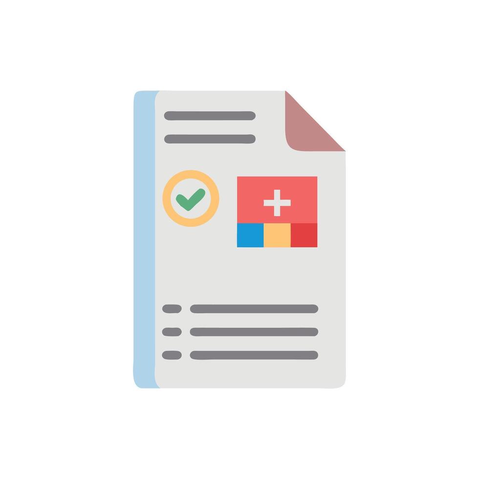 Medical report checklist showing confirmation and hospital details flat vector