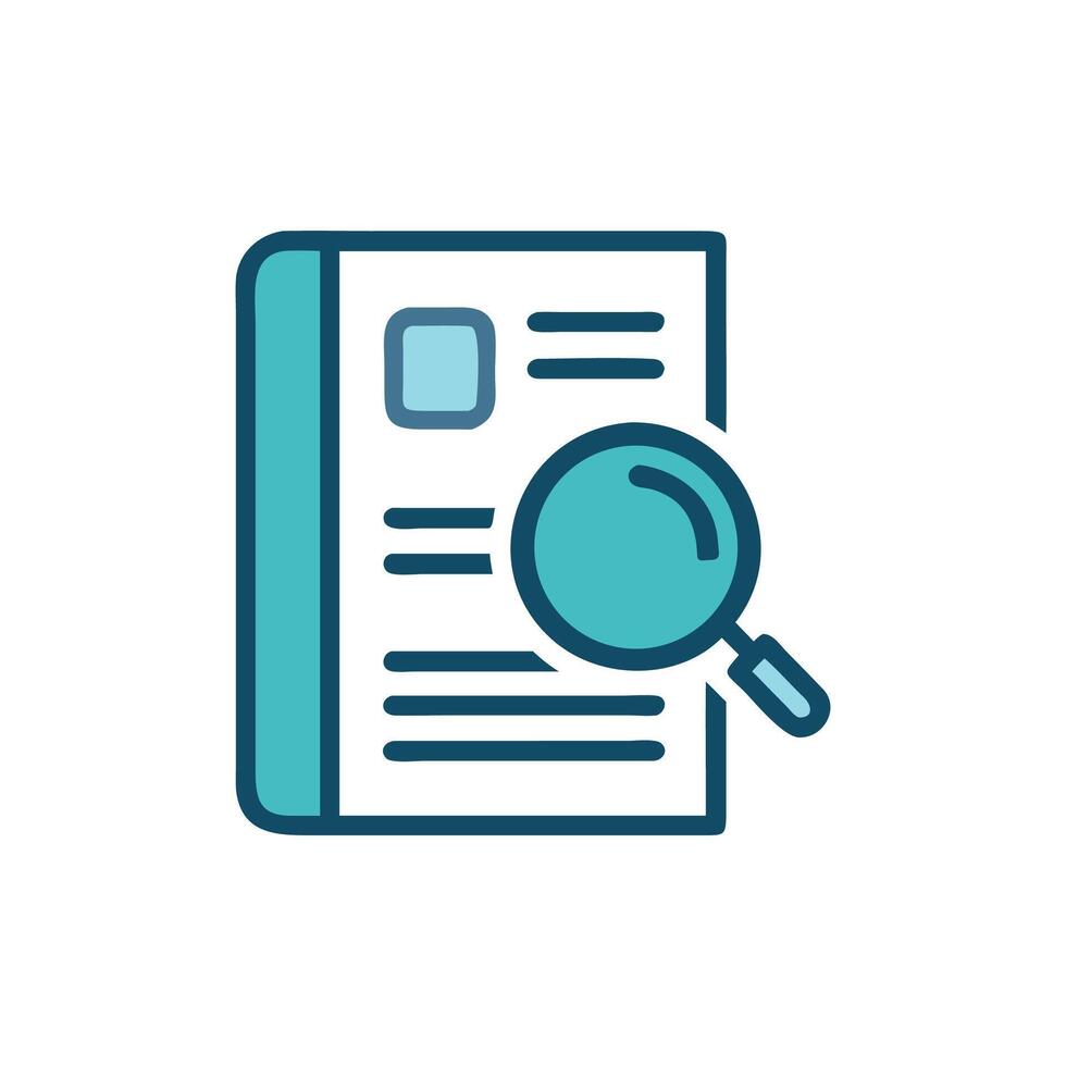 Document review concept with magnifying glass illustration vector
