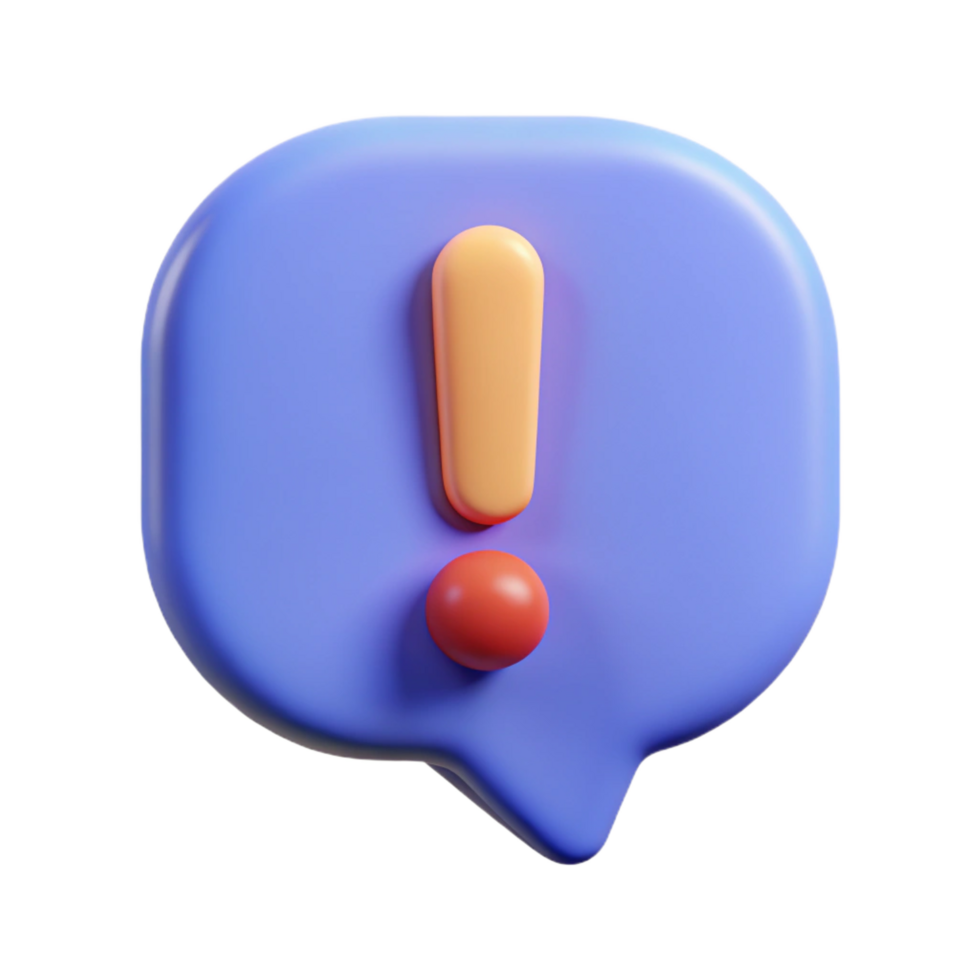 signature mid-century Speech bubble with an exclamation mark. Single-weight stroke, clean lines, flat color with Scalable Design. luxury png