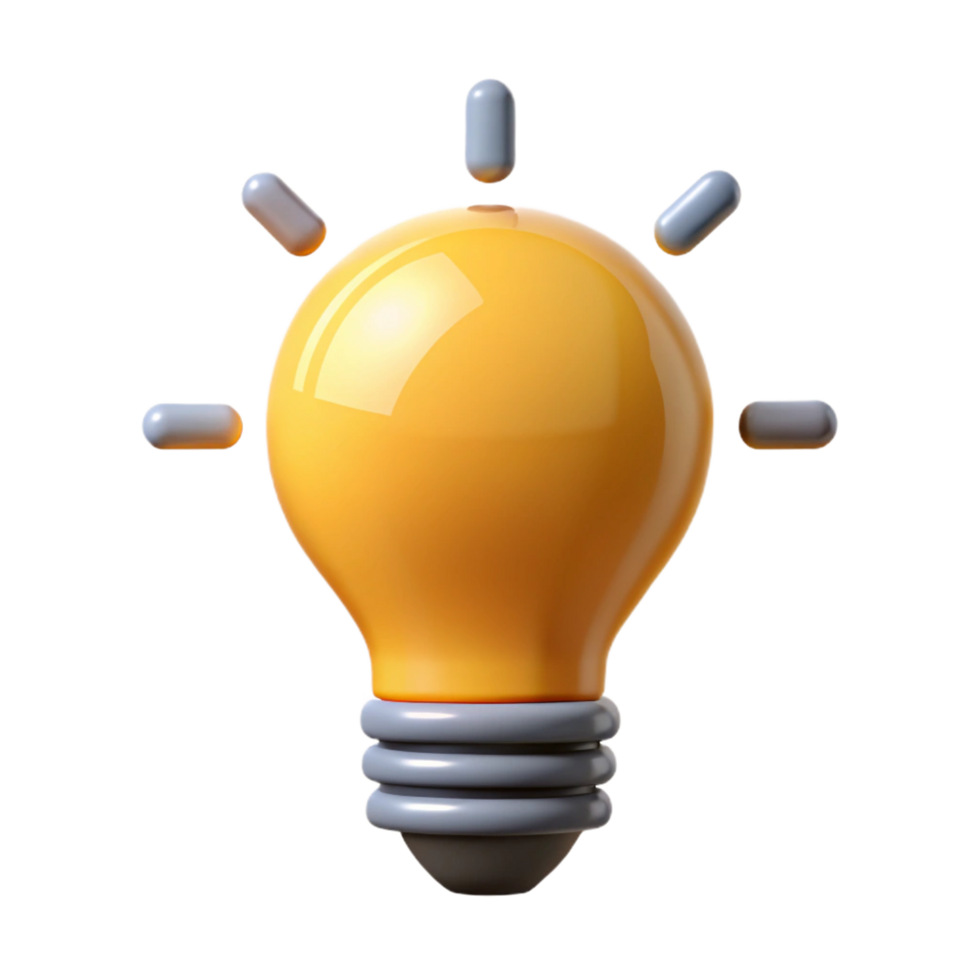 standout coastal Pictogram of a lightbulb. Clean lines, minimal, geometric shape with Scalable Design. handcrafted png