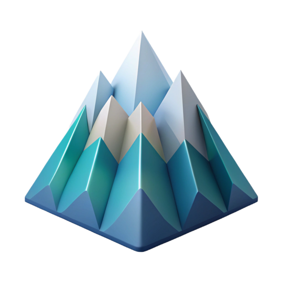 sought-after modern Abstract geometric mountain, symmetrical design, flat color, clean lines with Scalable Design. ultra HD png