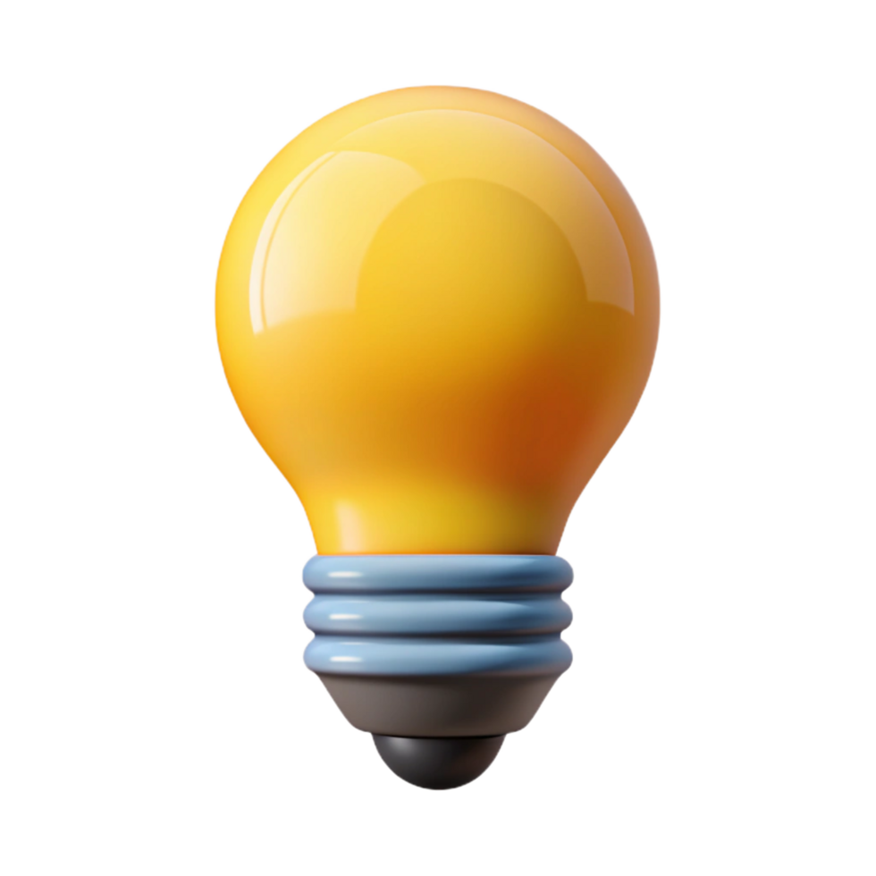 sumptuous organic Stylized light bulb, clean lines, minimal design, flat color, with Scalable Design. masterfully captured png
