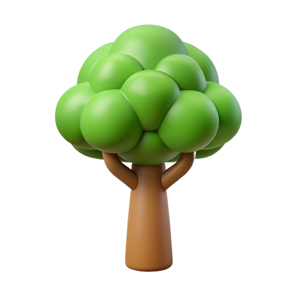 sumptuous memorable Pictogram of a tree. Single-weight stroke, minimal design, flat color with Scalable Design. png