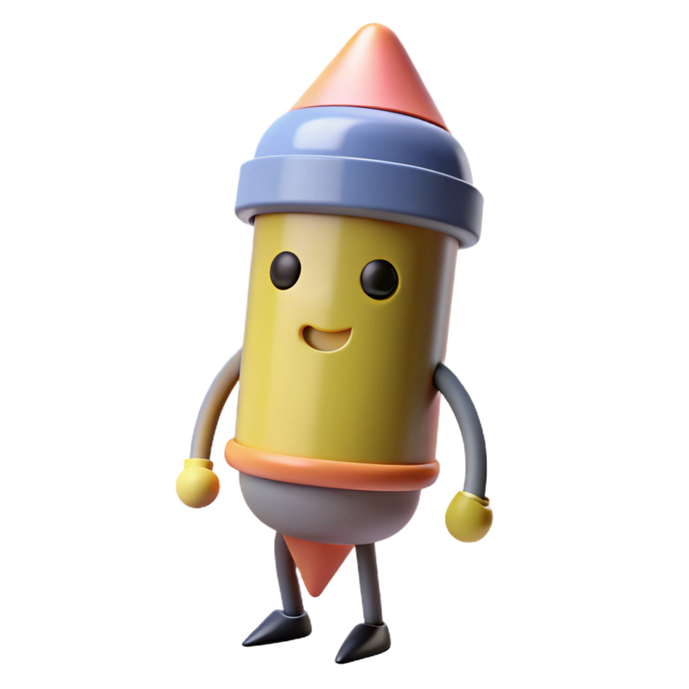 impressive exemplary Pencil character with a conical tip. Crisp edges, clean lines, with Scalable Design. png