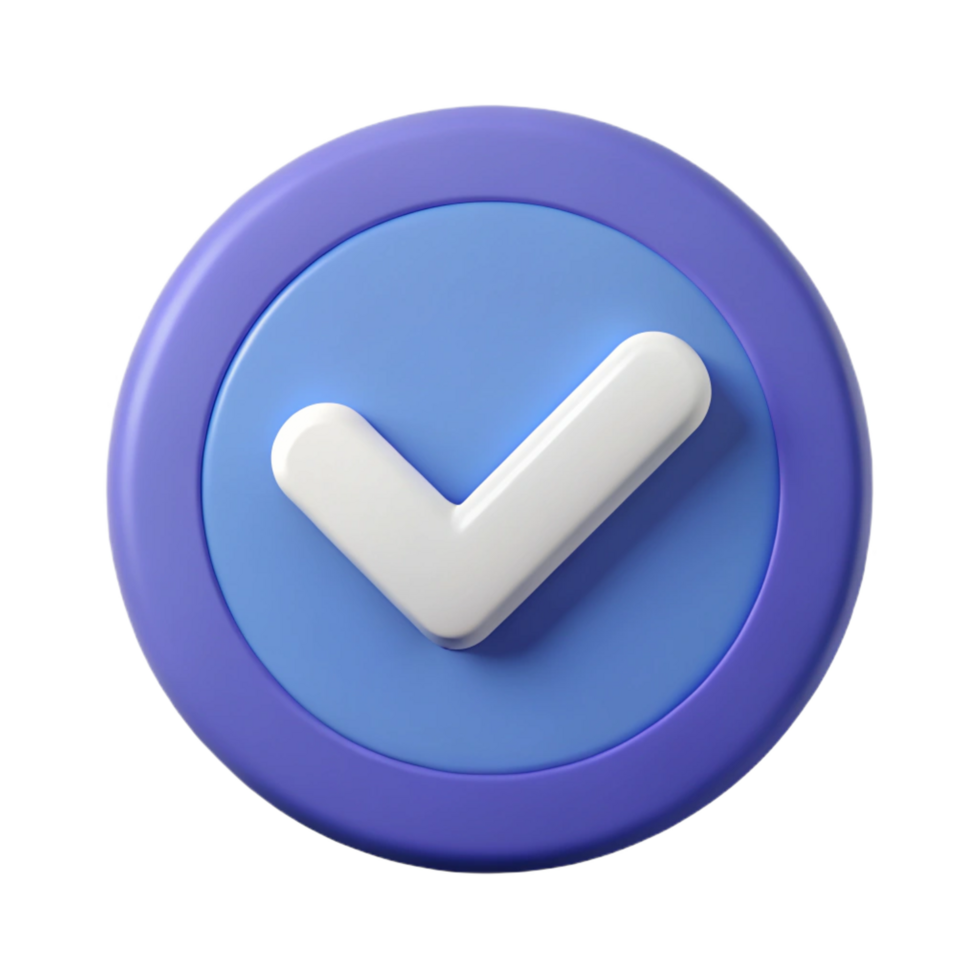 melancholic spectacular Checkmark icon in a circle. Single-weight stroke, flat color, minimal with Scalable Design. top-tier png