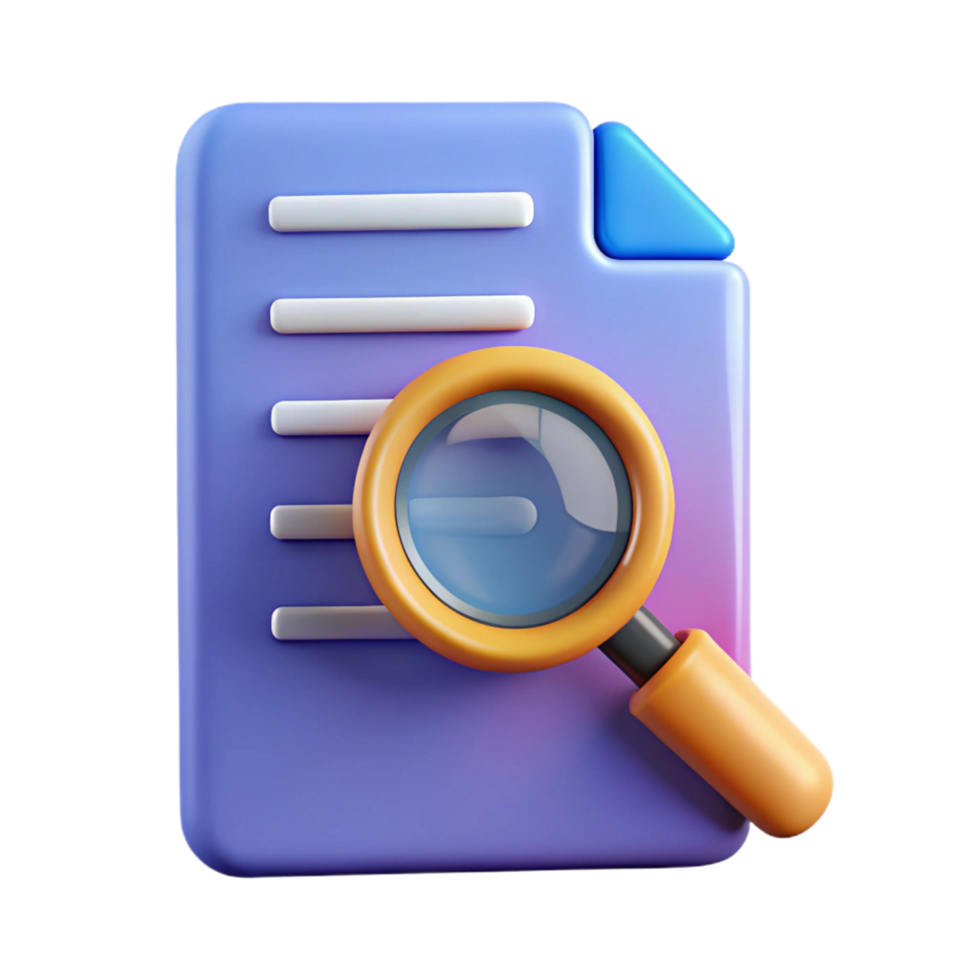 unforgettable modern Magnifying glass icon over a document. Crisp edges, scalable design, flat color with Scalable Design. original png