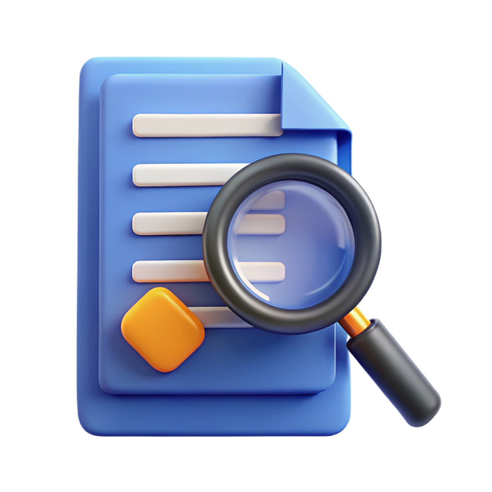 fascinating joyful urban Magnifying glass icon over a document. Crisp edges, scalable design, flat color with Scalable Design. high resolution png