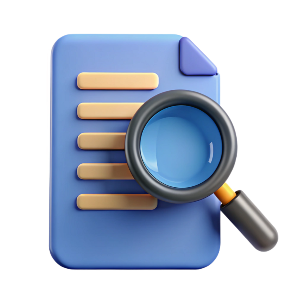 glorious retro Magnifying glass icon over a document. Crisp edges, scalable design, flat color with Scalable Design. impeccable png