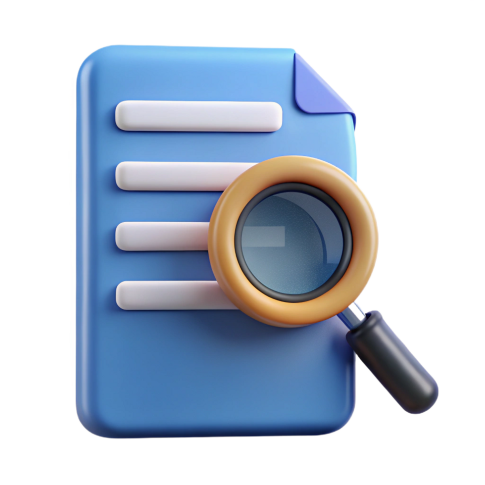 extraordinary peaceful organic Magnifying glass icon over a document. Crisp edges, scalable design, flat color with Scalable Design. professional png