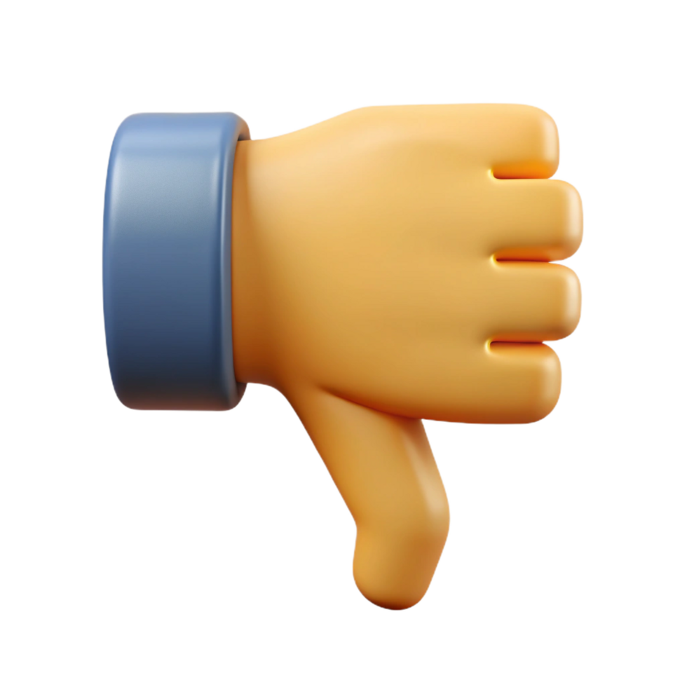 beautiful dramatic mid-century Thumbs down icon. Crisp edges, flat color, single-weight stroke. with Scalable Design. 4K png
