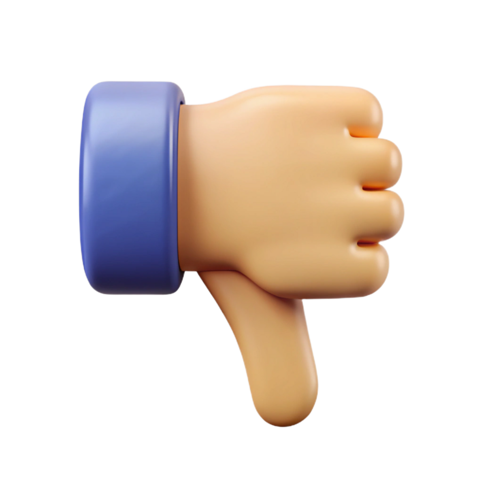 harmonious majestic Thumbs down icon. Crisp edges, flat color, single-weight stroke. with Scalable Design. expertly shot png