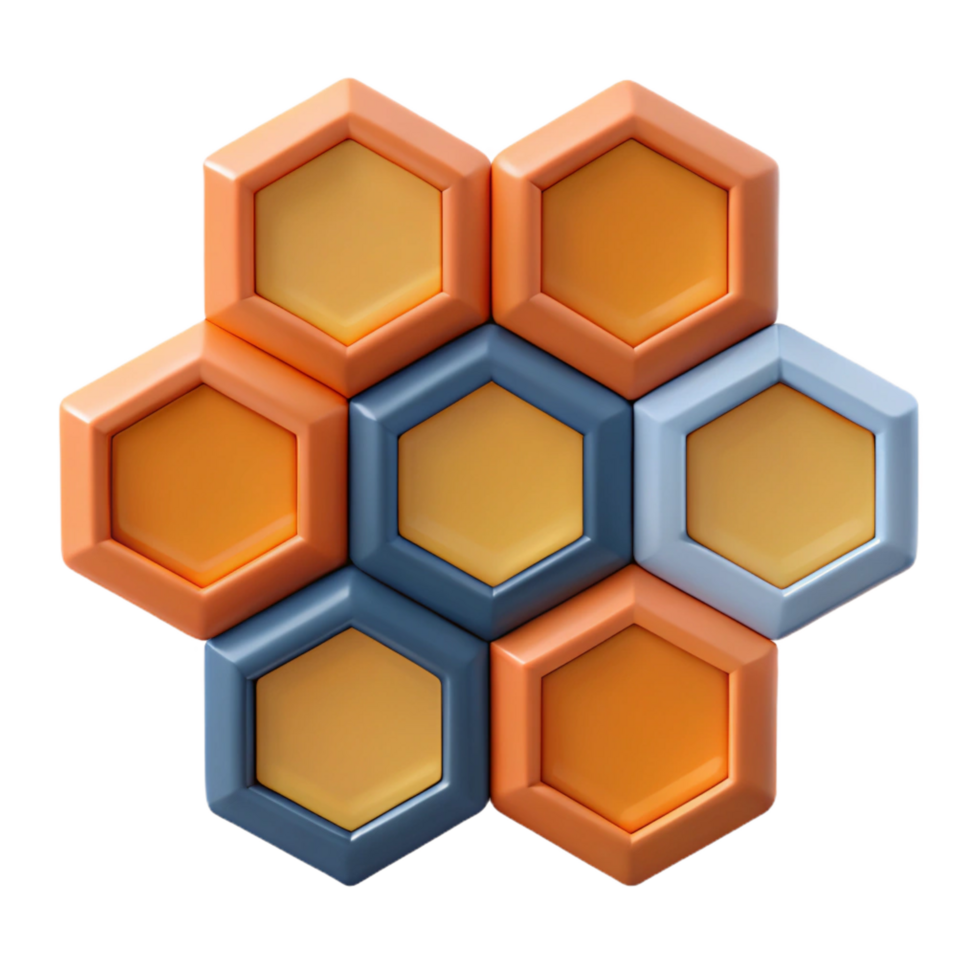 beautiful mid-century Interlocking hexagons creating a honeycomb pattern. Geometric, flat color with Scalable Design. original png