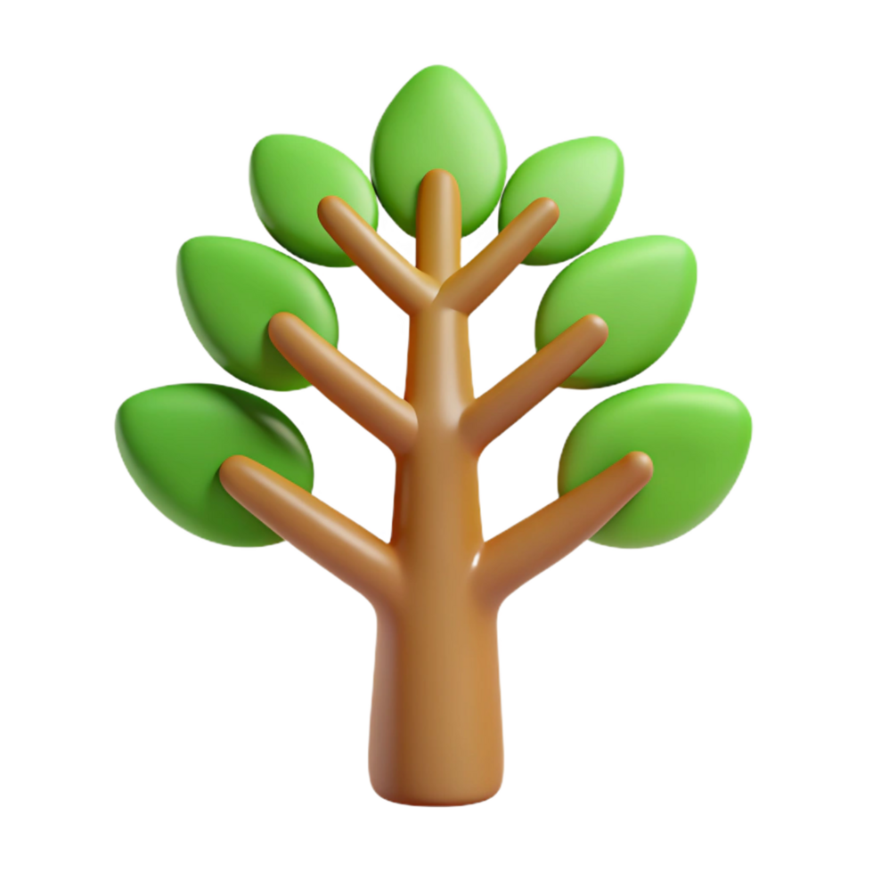 dramatic notable Tree icon with branching leaves. Symmetrical, single-weight stroke, flat color with Scalable Design. png