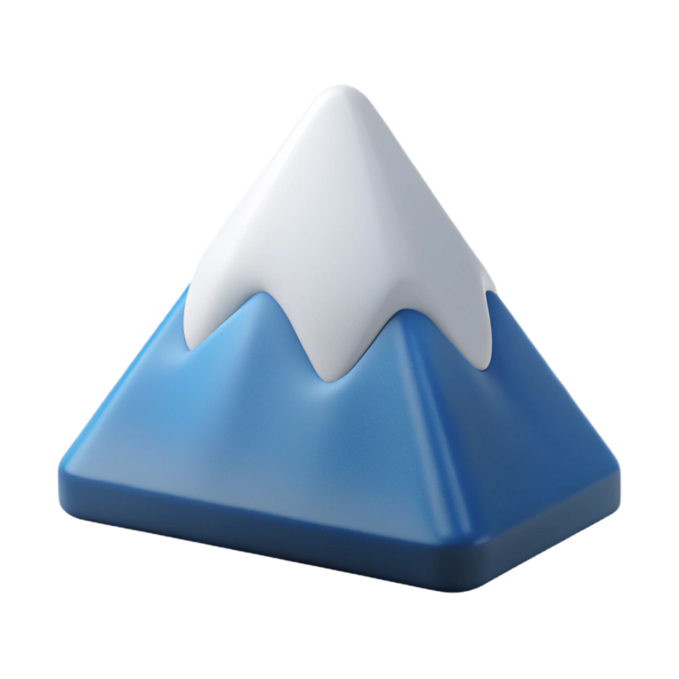 splendid geometric Mountain icon with snow-capped peak. Clean lines, minimal design, with Scalable Design. 8K png