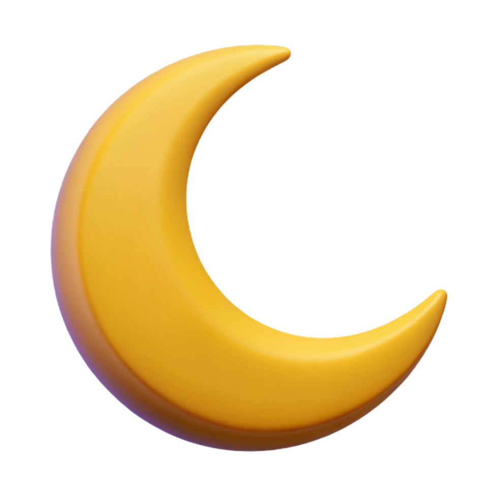 vibrant futuristic Minimal crescent moon. Crisp edges, flat color, with Scalable Design. museum quality png