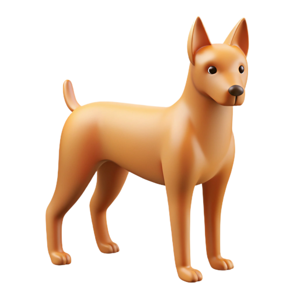 joyful impressive Clean line art of a dog. Flat color, minimal, with Scalable Design. fine detail png