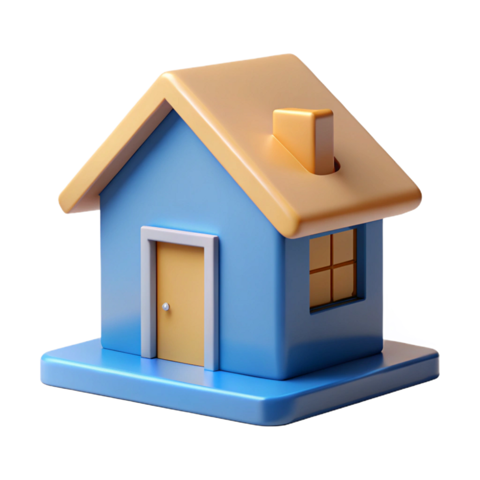 dazzling contemporary House with a square base and triangular roof. Crisp edges, minimal, flat color with Scalable Design. museum quality png