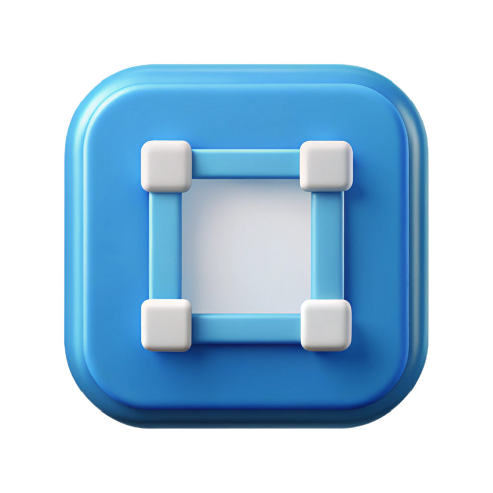 inspired classic Symmetrical icon of a square. Single-weight stroke, scalable, clean lines with Scalable Design. refined png