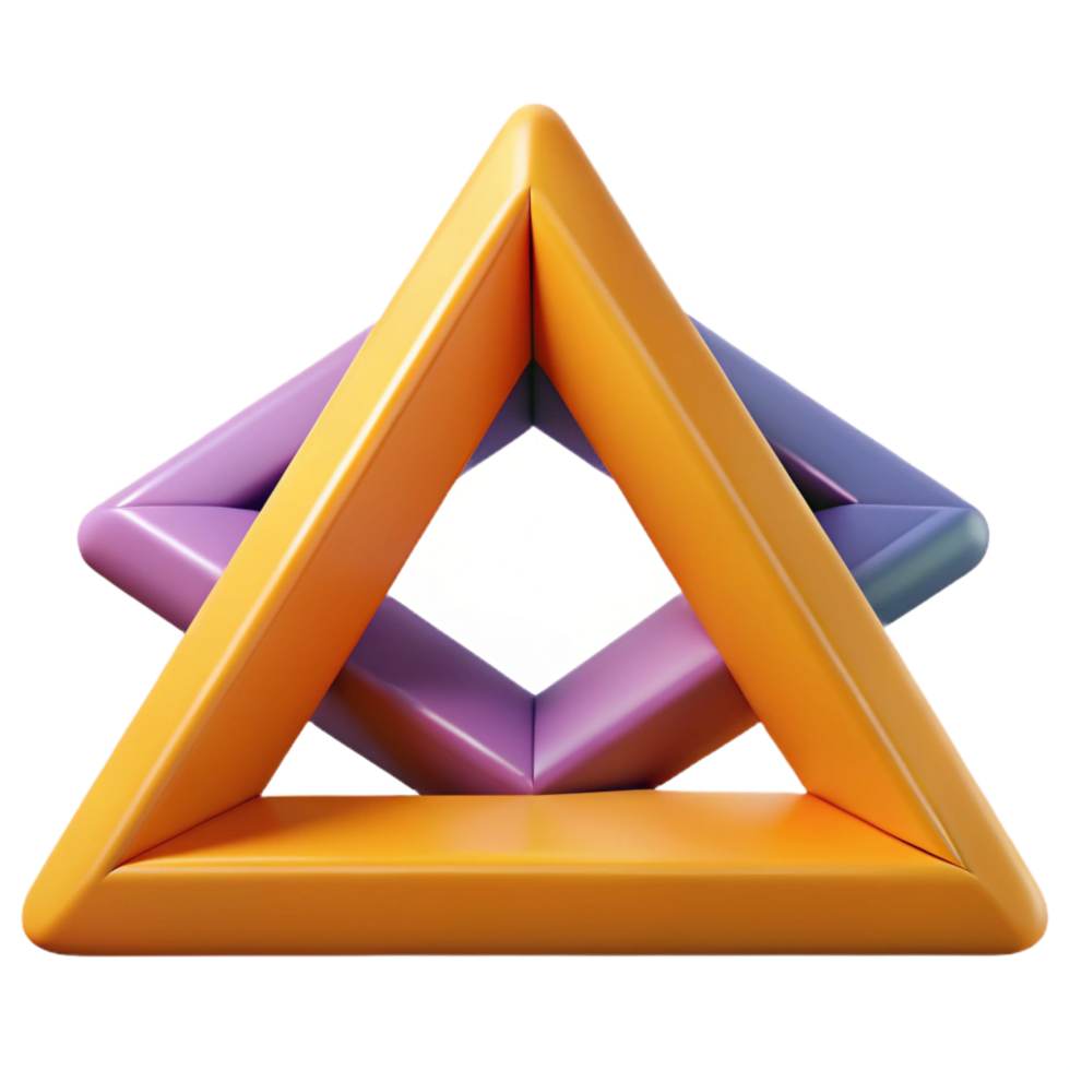 dynamic breathtaking Intersecting triangles, sharp edges, flat color, symmetrical with Scalable Design. authentic png