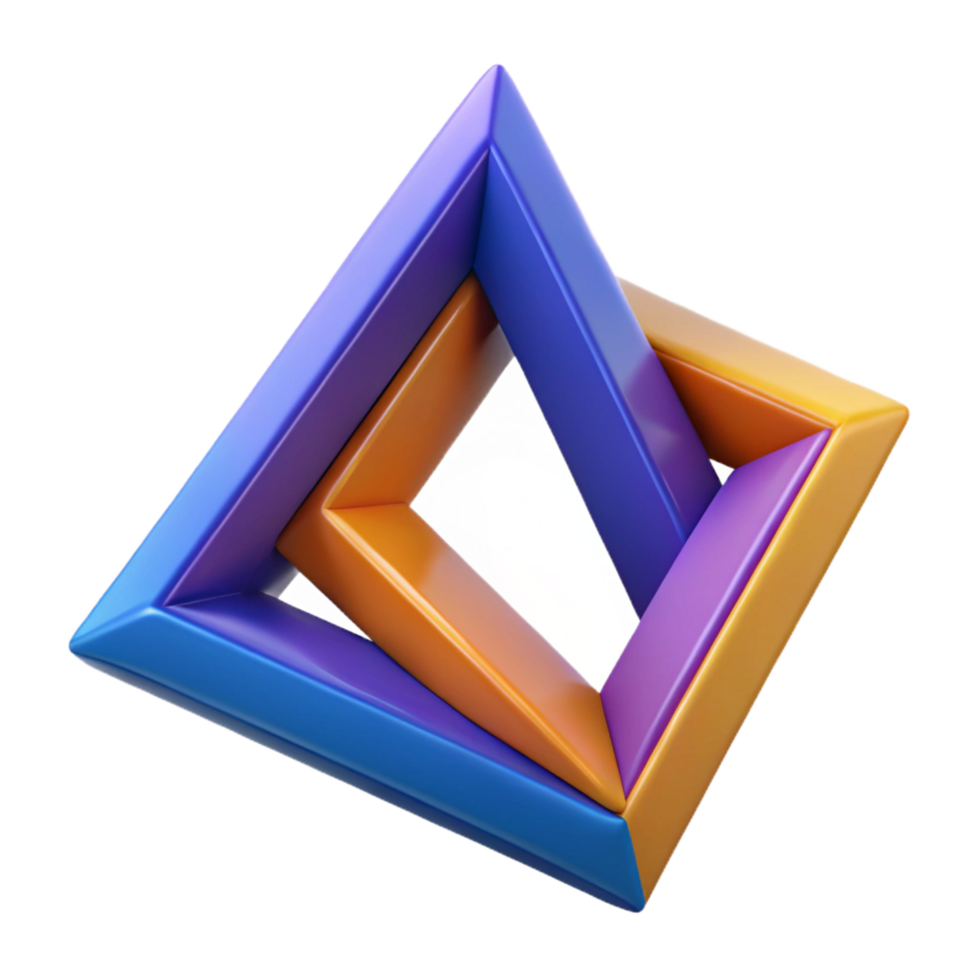 hypnotic tranquil mid-century Intersecting triangles, sharp edges, flat color, symmetrical with Scalable Design. crisp png